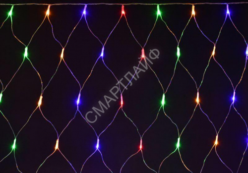 Гирлянда "Сеть" 1.5х1.5м 160LED RGB IP20 провод прозр. 230В с контроллером 8 режимов IEK LGDB410-3-160-L1-T-S-44 - smartlife-ural.ru – Екатеринбург