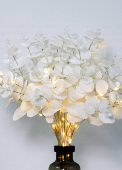 Ветвь эвкалипта имитация бел. 16LED тепл. бел. 3АА (не в компл.) КОСМОС KOC_INT-B125 - smartlife-ural.ru – Екатеринбург