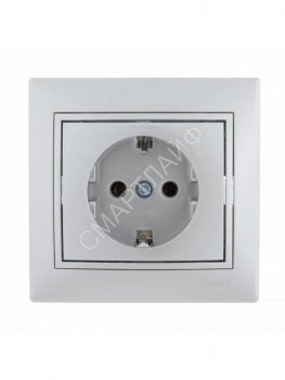 Розетка 1-м СП Mira 16А IP20 с заземл. со вставкой керамика сер. метал. LEZARD 701-1010-122 - smartlife-ural.ru – Екатеринбург