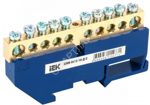 Шина нулевая на DIN-изол. ШНИ-8х12-10-Д-С IEK YNN10-812-10D-K07 - smartlife-ural.ru – Екатеринбург