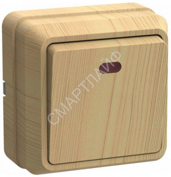 Выключатель 1-кл. ОП Октава 10А IP20 ВС20-1-1-ОС с индикацией сосна GENERICA EVO11-K03-10-DC - smartlife-ural.ru – Екатеринбург