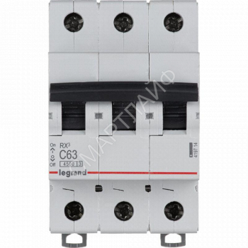 Выключатель автоматический модульный 3п C 63А 4.5кА RX3 ИЭК Leg 419714 - smartlife-ural.ru – Екатеринбург