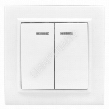 Выключатель 2-кл. СП Минск 10А IP20 с индикатором бел. Basic EKF ERV10-123-10 - smartlife-ural.ru – Екатеринбург