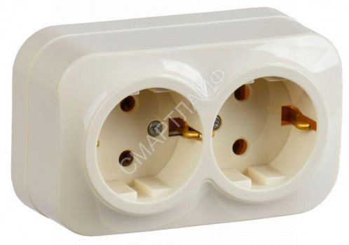 Розетка 2-м ОП GLORY РС22-3-ХК 16А с заземл. крем. IEK ERH21-K33-16 - smartlife-ural.ru – Екатеринбург
