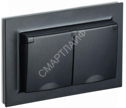 Розетка 2-м СП BRITE РСбш12-3-44-БрЧ 16А в сборе IP44 с крышкой черн. IEK BR-R26-16-44-K02-F - smartlife-ural.ru – Екатеринбург