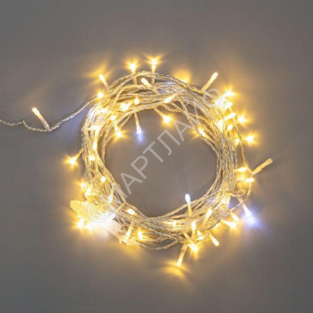 Гирлянда светодиодная "Нить" 10м 75LED тепл. бел. 1.7Вт 230В IP44 эффект мерцания провод прозр. Neon-Night 305-526 - smartlife-ural.ru – Екатеринбург