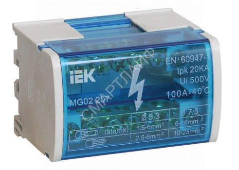 Шина на DIN-рейку в корпусе (кросс-модуль) ШНК 2х7 L+PEN IEK YND10-2-07-100 - smartlife-ural.ru – Екатеринбург