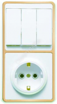 Блок БКВР-033 Бэлла (3-кл. выкл. + розетка с заземл.) зол. Кунцево 5844 - smartlife-ural.ru – Екатеринбург