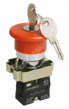 Кнопка управления "Грибок" LAY5-BS142 d22мм 1НЗ 240В с ключом красн. KARAT IEK BBG50-LAY5-K04 - smartlife-ural.ru – Екатеринбург