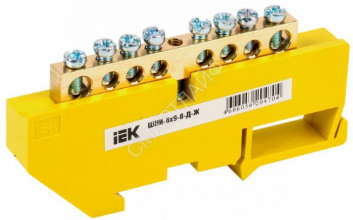 Шина PE "земля" на DIN-изол. ШНИ-6х9-8-Д-Ж IEK YNN10-69-8D-K05 - smartlife-ural.ru – Екатеринбург