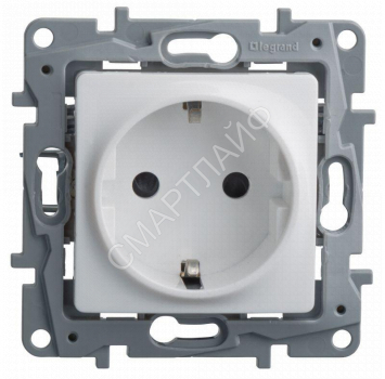Розетка 1-м СП Etika 16А IP31 250В 2P+E с заземл. защ. шторки немецк. стандарт винтов. клеммы механизм бел. Leg 672222 - smartlife-ural.ru – Екатеринбург