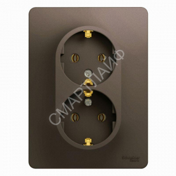 Розетка 2-м Glossa 16А с заземл. в сборе шоколад SE GSL000824 - smartlife-ural.ru – Екатеринбург