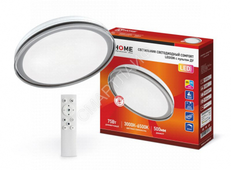 Светильник светодиодный COMFORT LEGION 75Вт 3000-6500К 6000лм 230В 490х85мм с пультом ДУ IN HOME 4690612035734 - smartlife-ural.ru – Екатеринбург