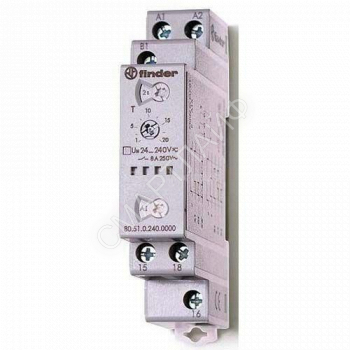 Таймер модульный мультифункциональный (AI DI SW BE CE DE) 24…240В AC/DC 1CO 8А 17.5мм регулировка времени 0.1с…24ч IP20 FINDER 805102400000 - smartlife-ural.ru – Екатеринбург