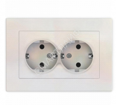 Розетка 2-м СП Афина 16А IP20 с заземл. в сборе жемчуж. Universal A0128-OBr - smartlife-ural.ru – Екатеринбург