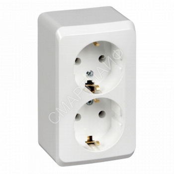 Розетка 2-м ОП Этюд 16А IP20 250В с заземл. без защ. шторок бел. SE PA16-007B - smartlife-ural.ru – Екатеринбург