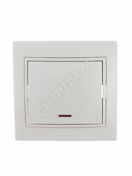 Выключатель 1-кл. СП Mira 10А IP20 с подсветкой с бел. вставкой бел. LEZARD 701-0202-111 - smartlife-ural.ru – Екатеринбург