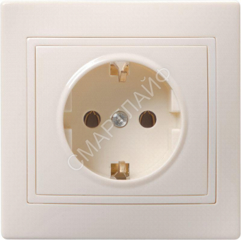 Розетка 1-м СП Кварта РС10-3-ККм 16А IP20 с заземл. без защ. шторок крем. IEK ERK14-K33-16-DM - smartlife-ural.ru – Екатеринбург