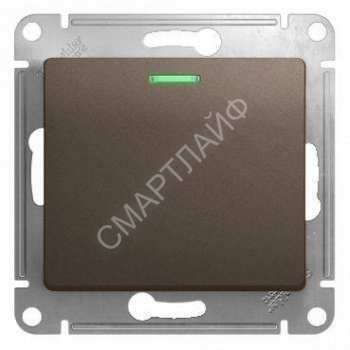 Выключатель 1-кл. СП Glossa 10А IP20 (сх. 1а) 10AX с подсветкой механизм шоколад. SE GSL000813 - smartlife-ural.ru – Екатеринбург
