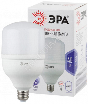 Лампа светодиодная высокомощная STD LED POWER T120-40W-6500-E27 40Вт T120 колокол 6500К холод. бел. E27 3200лм Эра Б0027006 - smartlife-ural.ru – Екатеринбург