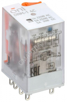 Реле интерфейсное ORM-1 4C 220В AC с LED и тест. кнопкой ONI ORM-1-4C-AC220V-L-B - smartlife-ural.ru – Екатеринбург