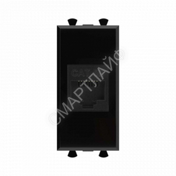 Розетка компьютерная 1мод. Avanti "Черный квадрат" RJ45 кат.5E без шторок модульная механизм DKC 4402661 - smartlife-ural.ru – Екатеринбург