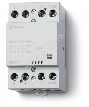 Контактор модульный 4NO 40А AgSnO2 230В AC/DC 53.5мм IP20 опции: мех. индикатор FINDER 224402304310 - smartlife-ural.ru – Екатеринбург