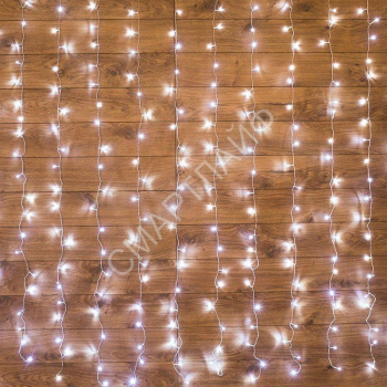 Гирлянда светодиодная "Светодиодный Дождь" 2.5х2м 300LED бел. 16Вт 230В IP20 свечение с динамикой провод прозр. Neon-Night 235-055 - smartlife-ural.ru – Екатеринбург