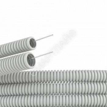 Труба гофрированная ПВХ гибкая тяжелая d25мм с протяжкой сер. (уп.50м) DKC 91525 - smartlife-ural.ru – Екатеринбург