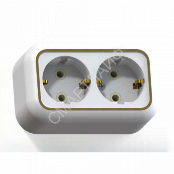 Розетка 2-м ОП Валентина РА16-826 16А IP20 с заземл. бел./зол. Кунцево 5419 - smartlife-ural.ru – Екатеринбург