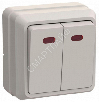 Выключатель 2-кл. ОП Октава 10А IP20 ВС20-2-1-ОКм с индикацией крем. GENERICA EVO21-K33-10-DC - smartlife-ural.ru – Екатеринбург