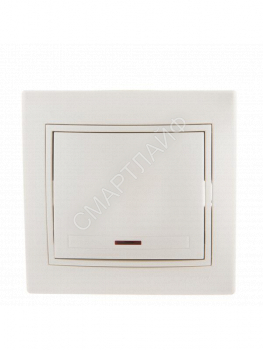 Выключатель 1-кл. СП Mira 10А IP20 с подсветкой со вставкой жемчуж./бел. перламутр. LEZARD 701-3030-111 - smartlife-ural.ru – Екатеринбург