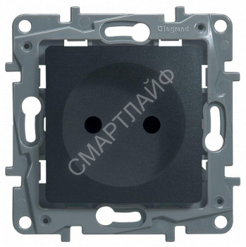 Розетка 1-м СП Etika 16А IP31 250В 2P без заземл. защ. шторки немецк. стандарт винтов. клеммы механизм антрацит Leg 672634 - smartlife-ural.ru – Екатеринбург