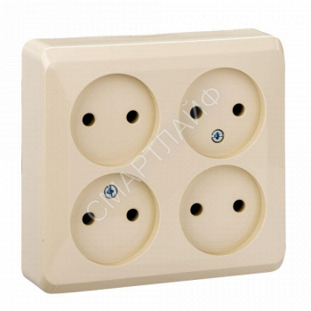 Розетка 4-м ОП Этюд 16А IP20 250В без заземл. без защ. шторок крем. SE PA16-205K - smartlife-ural.ru – Екатеринбург