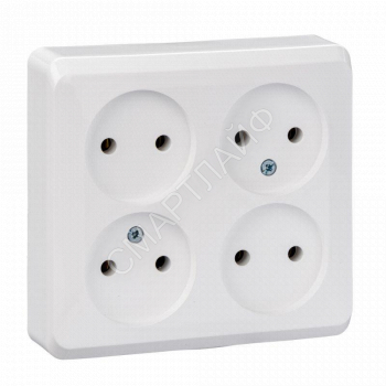 Розетка 4-м ОП Этюд 16А IP20 250В без заземл. без защ. шторок бел. SE PA16-205B - smartlife-ural.ru – Екатеринбург