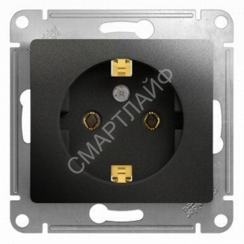 Розетка 1-м СП 1мод. Glossa 16А IP20 с заземл. механизм антрацит SE GSL000743 - smartlife-ural.ru – Екатеринбург