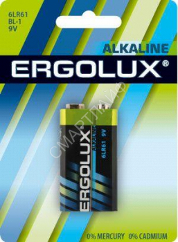 Элемент питания алкалиновый "крона" 6LR61 9В Alkaline BL-1 (блист.1шт) Ergolux 11753 - smartlife-ural.ru – Екатеринбург
