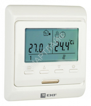 Термостат программируемый ETT-1 (HW-500; RTC 51.716; R51XT; ST-16) 3.6кВт 16А для теплых полов датчик пола; датчик воздуха бел. EKF ett-1 - smartlife-ural.ru – Екатеринбург