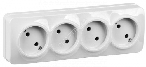 Розетка 4-м ОП GLORY РС24-2-ХБ 10А без заземл. бел. IEK ERH40-K01-10 - smartlife-ural.ru – Екатеринбург