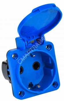 Розетка панельная MAGNUM 2P+PE 16А IP44 РП11-3 с защ. крышкой с заземл. син. IEK PSN71-016-3-2-44-K07 - smartlife-ural.ru – Екатеринбург