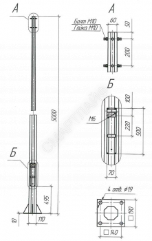 Опора ОГКф-5 (3мм 60/110 фл.190х10 мц. 140 отв. 19х4) гор. оцинк. UMECON МК 90056 - smartlife-ural.ru – Екатеринбург