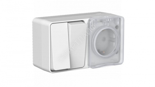 Блок ОП AtlasDesign PROFI IP54 (розетка 1-м 16А заземл. защ. шторки + 2-кл. выключатель 10А) сер. SE ATN543074 - smartlife-ural.ru – Екатеринбург