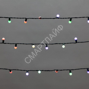 Гирлянда светодиодная "Мультишарики" 20м d15мм 200LED мульти (RG/RB) 11Вт 230В IP44 мигание провод зел. Neon-Night 303-609 - smartlife-ural.ru – Екатеринбург