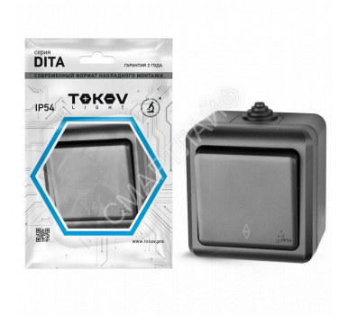Переключатель 1-кл. ОП Dita IP54 10А 250В карбон TOKOV ELECTRIC TKL-DT-P1-C14-IP54 - smartlife-ural.ru – Екатеринбург