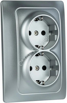 Механизм розетки 2-местн. с/з с з/ш СП Bravo 16А IP20 250В серебр. GUSI С10Р6-004 - smartlife-ural.ru – Екатеринбург