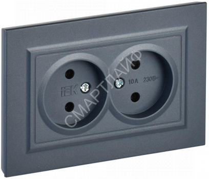Розетка 2-м СП BRITE РС12-2-БрМ 10А в сборе без заземл. без защ. шторок маренго IEK BR-R20-10-K35-F - smartlife-ural.ru – Екатеринбург
