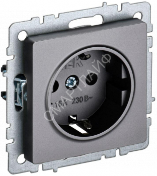 Розетка 1-м СП BRITE РС14-1-0-БрС 16А с заземл. защ. шторки механизм сталь IEK BR-R14-16-K46 - smartlife-ural.ru – Екатеринбург