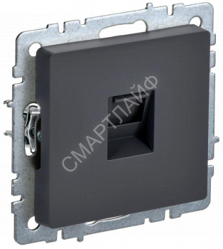 Розетка компьютерная СП RJ45 кат.5E BRITE РК10-БрГ механизм графит IEK BR-K10-1-K53 - smartlife-ural.ru – Екатеринбург