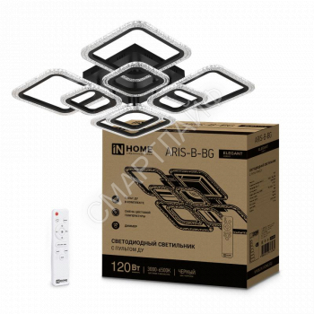 Светильник светодиодный ELEGANT ARIS-B-BG 120Вт 3000-6500К 8400лм 230В 600х600х110мм ПУ черн. IN HOME 4690612043265 - smartlife-ural.ru – Екатеринбург