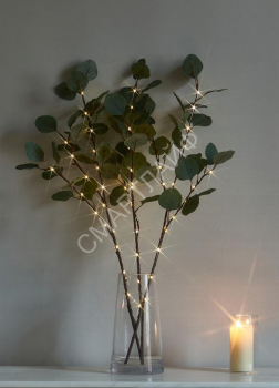 Ветвь эвкалипта имитация 62см 32LED тепл. бел. IP44 6ч таймер кабель корич. 50см КОСМОС KOC_INT-B131 - smartlife-ural.ru – Екатеринбург